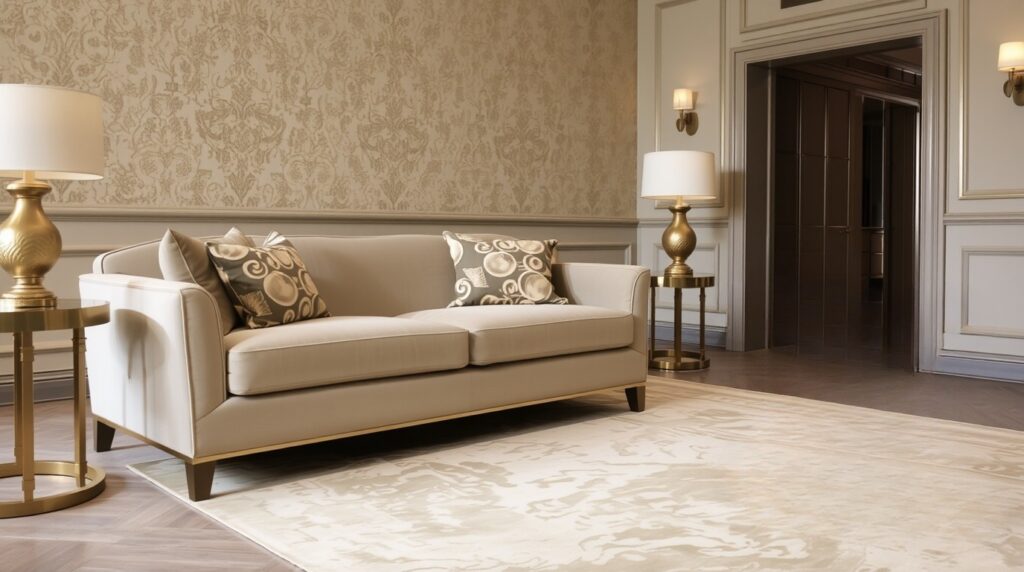 Flux_Schnell_Elegant_living_room_with_sofa_carpet_and_goldbron_0 – bearbeitet