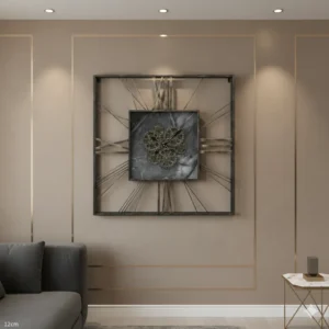 Bellindra Wanduhr – Home Esprit (80×8×80 cm, Schwarz/Gold, Metall & Kristall) – Bild 2