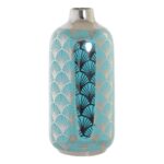 Faevina – Vase Porzellan, Türkis/Silber – DKD Home Decor