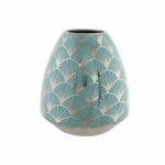 Faevila – Vase Porzellan, Türkis/Silber – DKD Home Decor