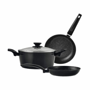 Velin – Topfset 3-teilig Aluminium, Schwarz