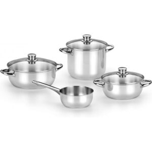 Aria Pure – Topfset 4-teilig Edelstahl, Silber