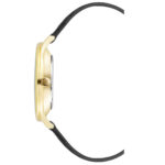 Nine West Damenuhr (40 mm) in elegantem Schwarz mit Lederarmband und präzisem Quarzwerk.