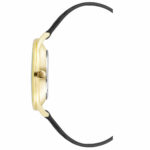 Nine West Damenuhr (40 mm) in elegantem Schwarz mit Lederarmband und präzisem Quarzwerk.