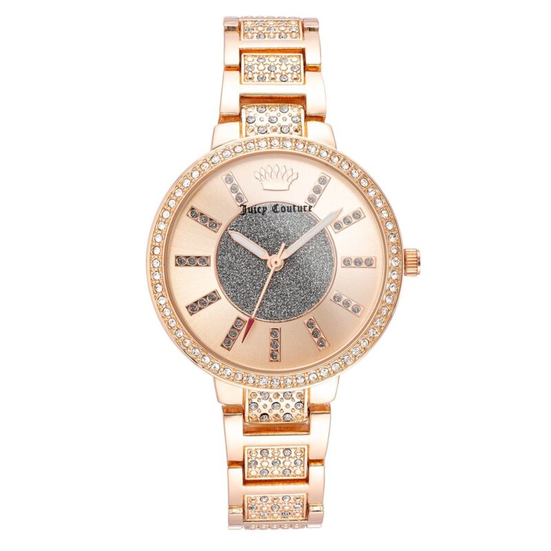 Damenuhr Juicy Couture JC1312RGRG in rosa mit Quarz-Uhrwerk und mineralischem Kristall, Ø 36 mm