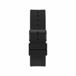 Guess Damenuhr (44 mm) in elegantem Schwarz mit Edelstahlgehäuse und Silikonarmband, perfektes Accessoire für jeden Anlass.