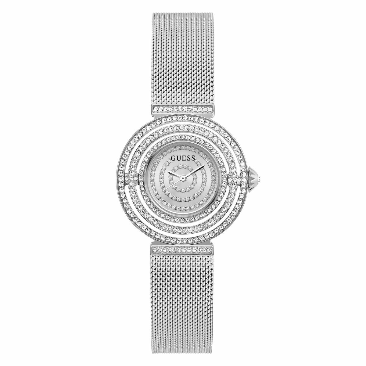 S0388830_0 Guess Damenuhr (36 mm) in elegantem Grau mit Edelstahlarmband und Quarzwerk, perfektes Accessoire für jeden Anlass.