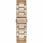 Guess Damenuhr (38 mm) in rosa mit Edelstahlarmband und Quarzwerk, elegantes Design für jeden Anlass.