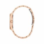 Guess Damenuhr (38 mm) in rosa mit Edelstahlarmband und Quarzwerk, elegantes Design für jeden Anlass.