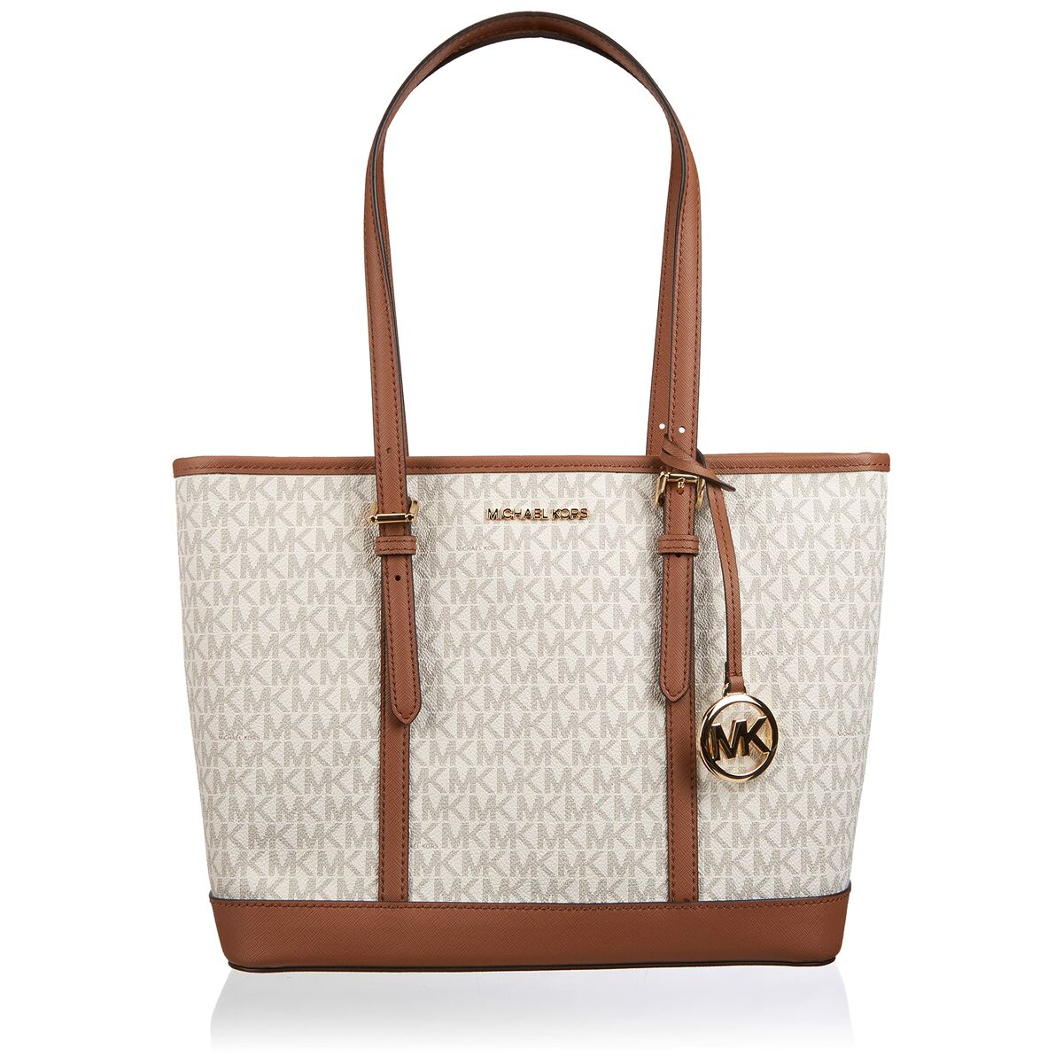 S0378352_0 Elegante Handtasche Weiß/Braun von Michael Kors aus hochwertigem Leder, ideal für jeden Anlass.