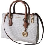 Tasche Beige Michael Kors aus hochwertigem Canvas-Stoff mit Reißverschluss und Markenetui, ideal für Damen.