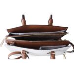 Tasche Beige Michael Kors aus hochwertigem Canvas-Stoff mit Reißverschluss und Markenetui, ideal für Damen.