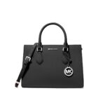 Tasche Schwarz Michael Kors aus hochwertigem Canvas-Stoff mit Reißverschluss und Markenetui.