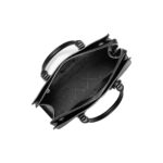 Tasche Schwarz Michael Kors aus hochwertigem Canvas-Stoff mit Reißverschluss und Markenetui.