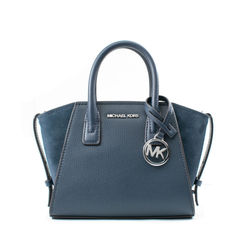 Tasche Blau Michael Kors aus hochwertigem Canvas-Stoff mit Reißverschluss und Markenetui.