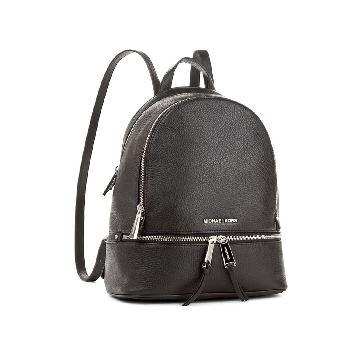 S0394934_0 Rucksack Schwarz Michael Kors, lässiger Damenrucksack aus hochwertiger Haut, Maße 27 x 26 x 14 cm, mit Reißverschluss.