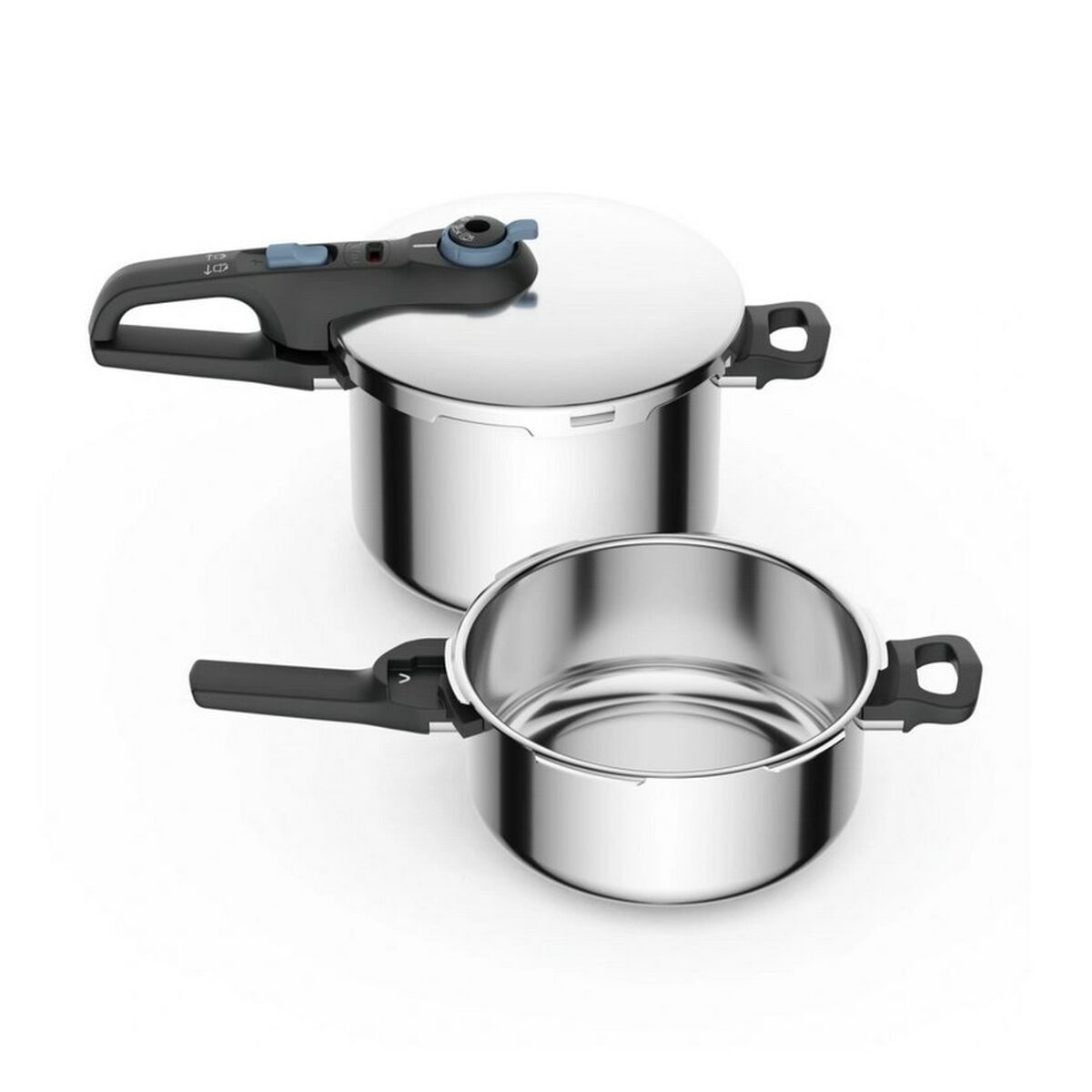 S7613637_0 Schnellkochtopf Edelstahl Tefal (2 Stücke) - Hochwertige Töpfe für schnelles und gesundes Kochen