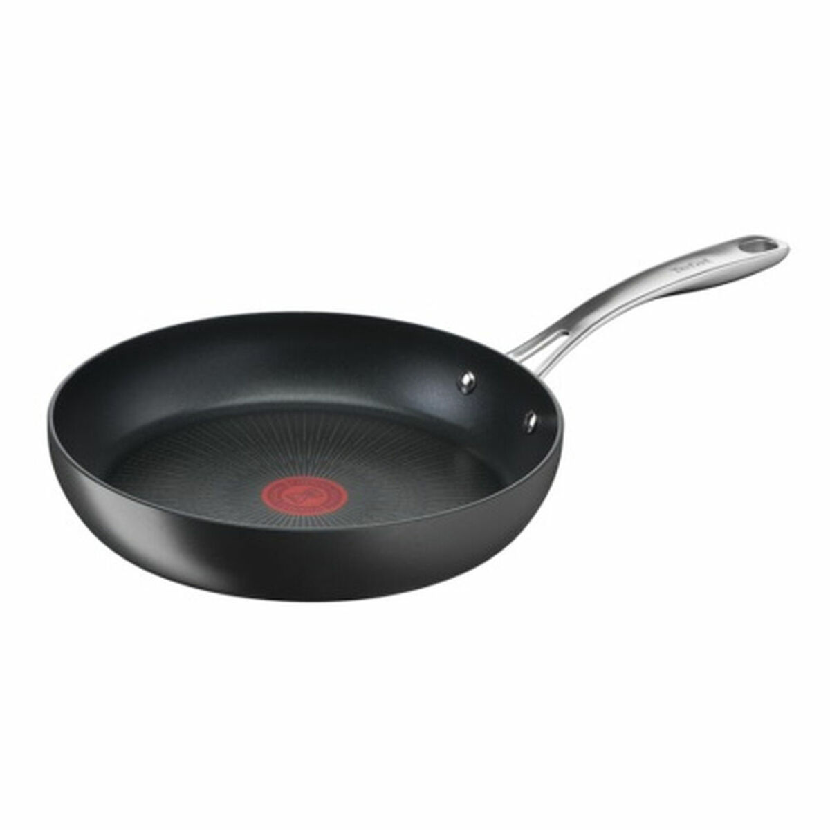 S7601328_0 Pfanne Schwarz Metall Aluminium von Tefal mit Antihaftversiegelung und Temperatursensor für perfekte Kochergebnisse.