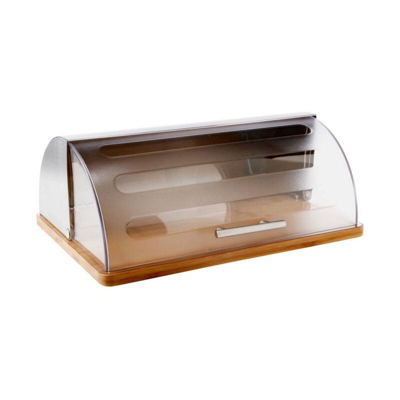 Brotkasten Bambou Holz Silber von 5five Simply Smart – elegantes Design aus Holz und Edelstahl für die perfekte Brotaufbewahrung.