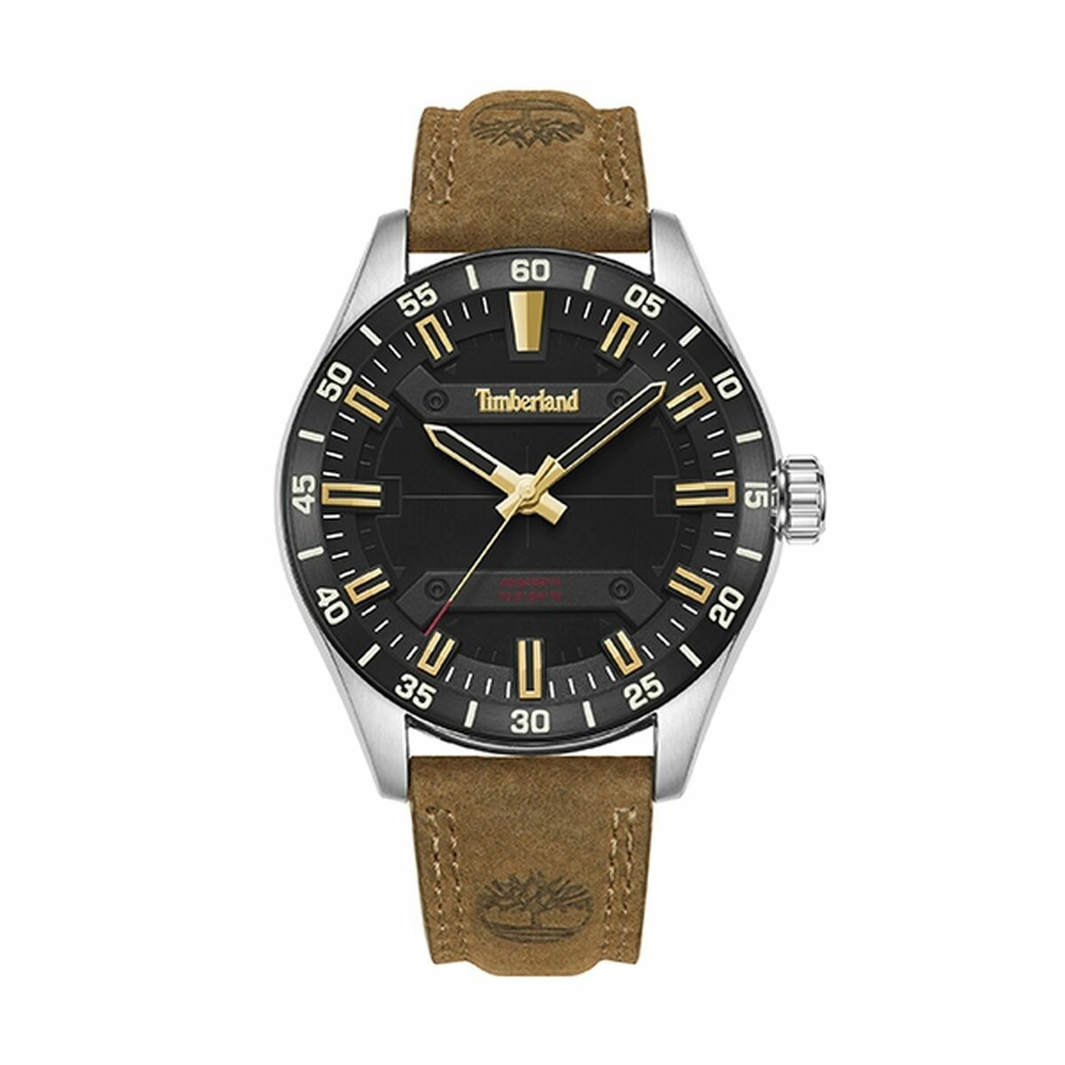 S0390675_0 Timberland Herrenuhr (46 mm) mit Edelstahlgehäuse und Lederarmband, stilvolles Design für jeden Anlass.