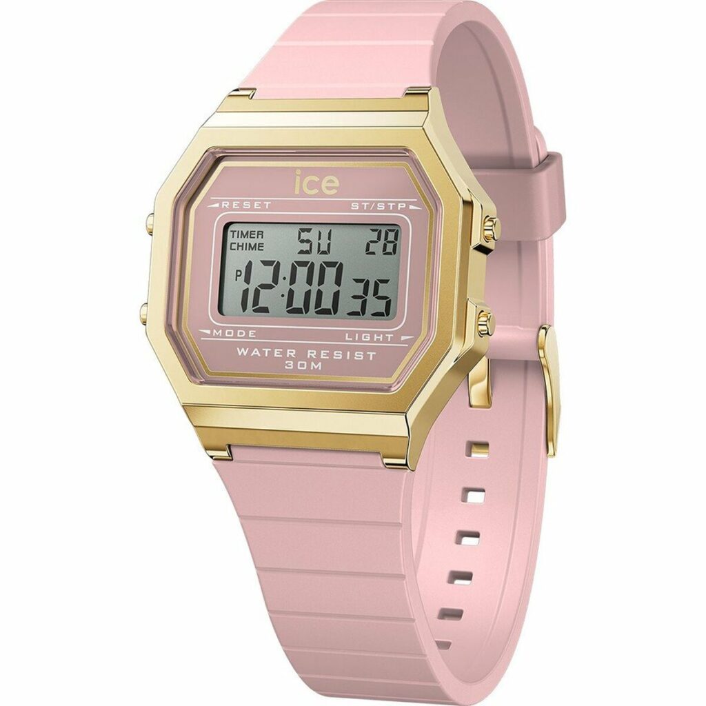 Damenuhr Ice 022056 (32 mm) in Gold und Rosa mit Silikonarmband und Quarzwerk