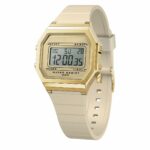 Ice Damenuhr (32 mm) in Gold und Beige mit Silikonarmband und Quarzwerk, stilvolles Accessoire für jeden Anlass.
