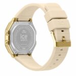 Ice Damenuhr (32 mm) in Gold und Beige mit Silikonarmband und Quarzwerk, stilvolles Accessoire für jeden Anlass.