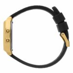 Ice Damenuhr (32 mm) aus Edelstahl mit schwarzem Silikonarmband und goldenen Akzenten.