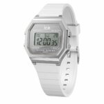 Ice Damenuhr (32 mm) in Grau und Weiß mit Edelstahlgehäuse und Silikonarmband