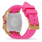 Ice Damenuhr (35 mm) in Gold und Rosa mit Silikonarmband und Quarzwerk, stilvolles Accessoire für jeden Anlass.