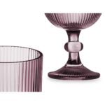 6-teiliges Weingläser-Set Rosa mit Streifen von Vivalto, elegantes Design für besondere Anlässe.
