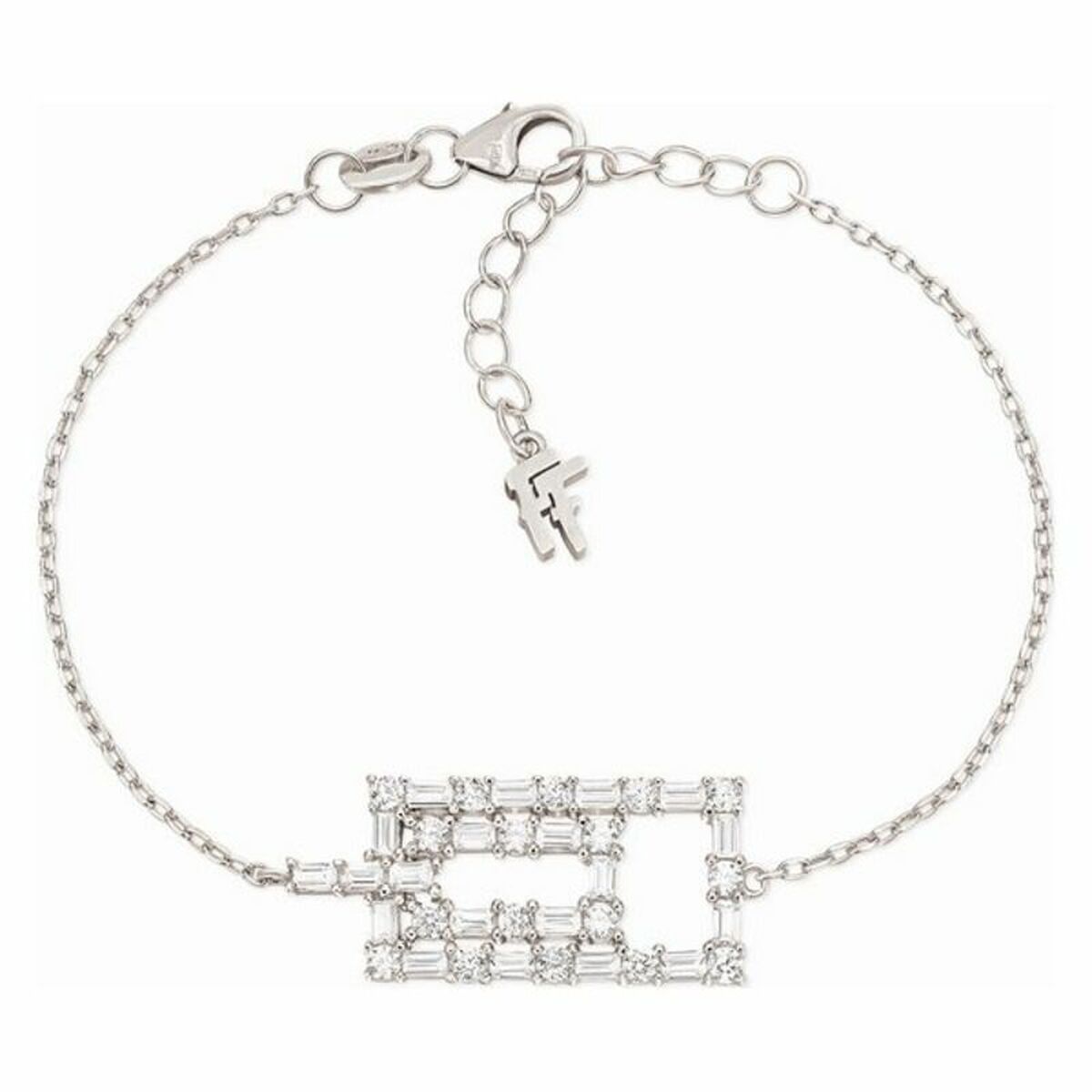 S0349249_0 Damen-Armband Folli Follie aus Edelstahl in Silber mit dezentem Logo-Akzent, elegantes und zeitloses Design.