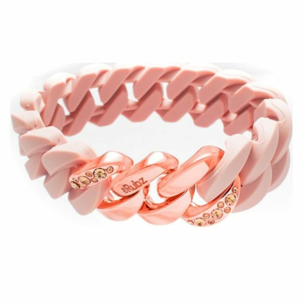 Damen-Armband TheRubz Classic in Rosa/Roségold aus Silikon und Edelstahl mit Kristallen