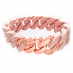 Damen-Armband TheRubz Classic in Rosa/Roségold aus Silikon und Edelstahl mit Kristallen