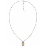 Damen Halskette Tommy Hilfiger aus Edelstahl in Silber und Roségold mit Kristallen