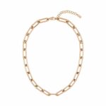 Elegante Damen Halskette von Hugo Boss aus goldfarbenem Edelstahl im Paperclip-Design, ideal für stilvolle Akzente.