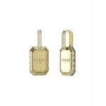 Elegante Damen Ohrringe Guess Gold aus Edelstahl mit Zirkonia-Kristallen und ikonischem Guess-Logo.