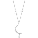 Elegante Damen Halskette Morellato Silber aus 925er Sterlingsilber mit Mondsichel und Zirkonia-Kristallen.