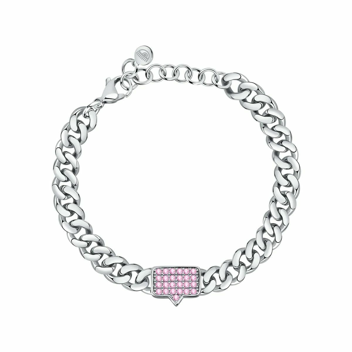 S0381470_0 Damen-Armband Chiara Ferragni aus Edelstahl in Silber/Weiß mit Zirkonia-Kristallen und Herz-Akzent.