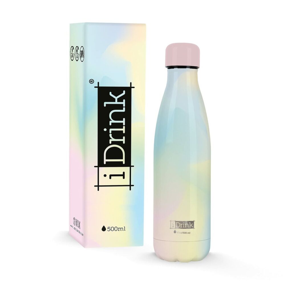Thermosflasche Rainbow Dream Edelstahl 500 ml in buntem Design, BPA-frei und ideal für unterwegs.