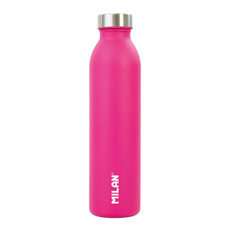 Thermosflasche Rosa 590 ml aus Edelstahl mit rutschfestem Boden und hermetischem Verschluss