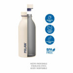 Thermosflasche Rosa 590 ml aus Edelstahl mit rutschfestem Boden und hermetischem Verschluss