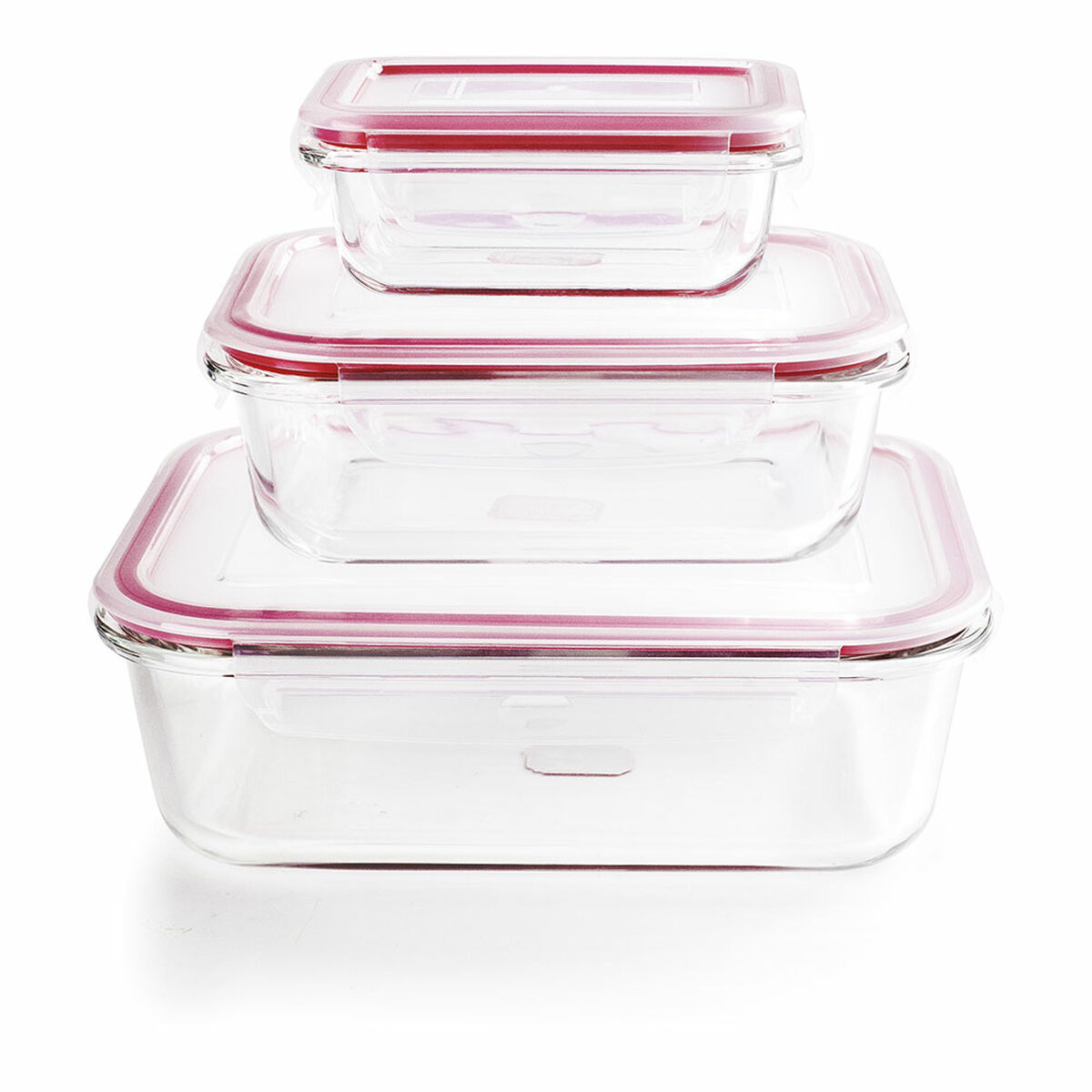 S7924382_0 Lunchbox luftdichtes Ibili (3 Stück) aus Borosilikatglas, stapelbar und ideal für frische Lebensmittel.
