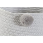 Dekokorb-Set Holz DKD Home Decor in Grau, Himmelsblau und Hellrosa mit Bommeln, ideal für stilvolle Aufbewahrung.