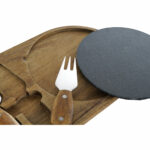 Schneidebrett-Set aus Edelstahl und Akazienholz von DKD Home Decor, bestehend aus 3 Brettern in verschiedenen Größen.