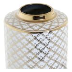 Vase Porzellan Gold Weiß von DKD Home Decor, elegante Dekoration für Ihr Zuhause