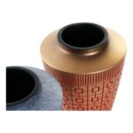 Vasen-Set Blau-Rot Harz Gold Orientalisch von DKD Home Decor, bestehend aus 2 kunstvoll gestalteten Vasen in lebendigen Farben.