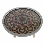 Beistelltisch Natur Schwarz Holz MDF von DKD Home Decor, elegantes Design, kreisförmig, ideal für moderne Wohnräume.