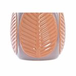 Vase Braun Rosa Steingut von DKD Home Decor im Pflanzenblatt-Design, Set mit 2 Stück, ideal für stilvolle Dekoration.