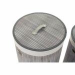 WascheKorbset DKD Home Decor in Beige und Grau, 3 Stücke aus Bambus und MDF, ideal für die Aufbewahrung von Wäsche.